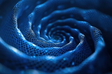 Blue abstract spiral net design