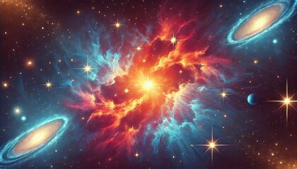 vibrant cosmic wallpaper with nebula glow generative ai