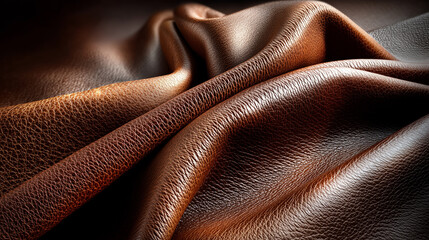 Brown leather texture background showing soft cowhide material