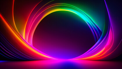 Aufkleber - Colorful light patterns create a mesmerizing visual experience in a dark environment