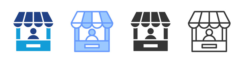 Fototapete - Vendor icon set multiple style collection