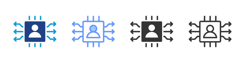 Information Technology icon set multiple style collection