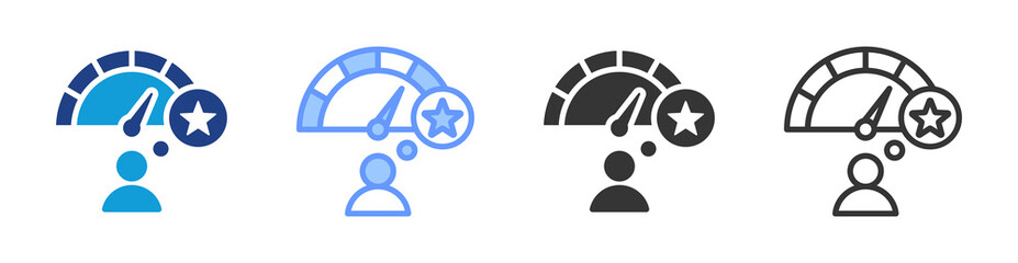 Fototapete - Performance Expectation icon set multiple style collection