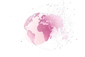 Wall Mural - Global network connection world map , Generative AI	
