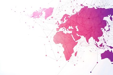 Wall Mural - Global network connection world map , Generative AI