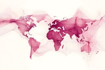 Wall Mural - Global network connection world map , Generative AI