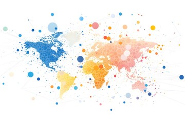 global network connection world map , generative ai