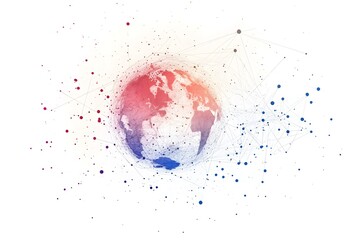 Wall Mural - Global network connection world map , Generative AI