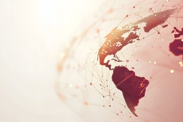 Wall Mural - Global network connection world map , Generative AI