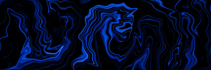 Fototapete - Marble rock texture blue ink pattern liquid swirl paint black dark that is Illustration background for do ceramic counter tile white that is abstract waves skin wall luxurious art ideas concept.