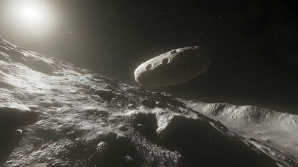 Wall Mural - Asteroid In Outer Space With Glowing Light