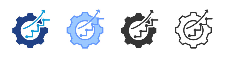 Fototapete - Process Improvement icon set multiple style collection
