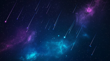 Wall Mural - celestial symphony: witness the breathtaking canvas of the cosmos, as a meteor shower paints the nig