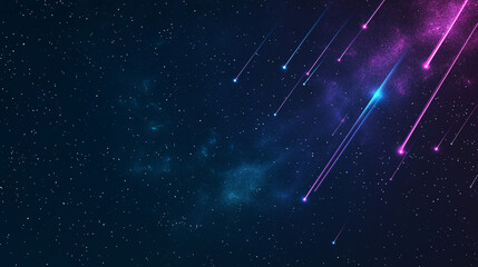 Wall Mural - celestial dance of light: a breathtaking cosmic scene unfolds, where radiant meteors streak across a
