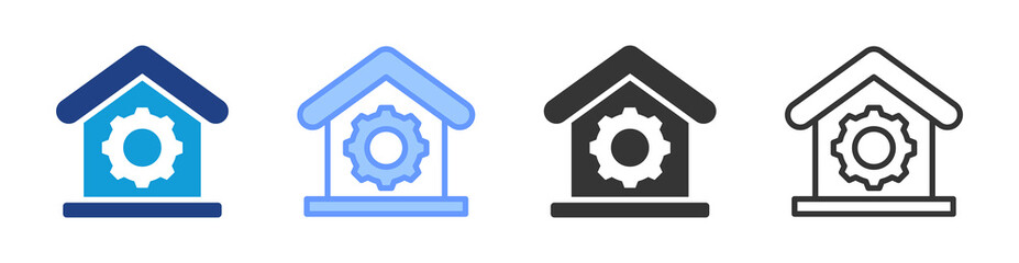 Fototapete - Building Management icon set multiple style collection