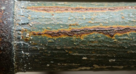 Poster - Close up of rusted corroded metal pipe showing decay and damage