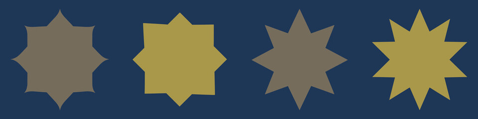 Wall Mural - colorful geometric star patterns, element vector set