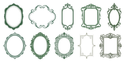 Wall Mural - elegant vintage ornate frames collection, isolated vector set
