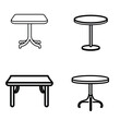 © Md Mojammel - Table Icon Set Rectangular, Round, Different Styles with Transparent Background