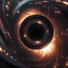 Wall Mural - Cosmic Black Hole Swirls Darkness