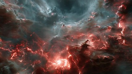 Wall Mural - exploring vivid colors in a vast star-filled nebula generative ai
