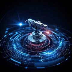 Wall Mural - a digital hologram showcasing the future of nanobot-assisted surgeries, nanorobots concept
