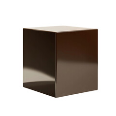 Aufkleber - Isolated metallic brown cube with seamless reflections on plain white backdrop