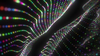 Wall Mural - abstract particle techy wave. abstract background with lines wave. 4k abstract background video for 
