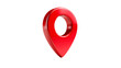© Adnan - A shiny red location pin on a plain black background view