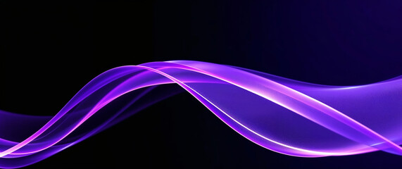 Leinwandbilder - Abstract purple wave flowing on black background