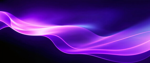 Aufkleber - Abstract purple wave flowing on dark background