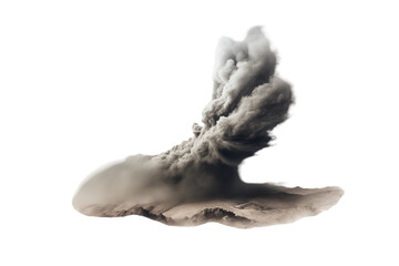 Wall Mural - a plume of smoke rising into the air against a transparent background in a dramatic explosion shot p