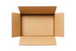 © Usman - An open brown cardboard box with flaps visible against a transparent background in a studio shot png