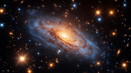 Wall Mural - Celestial vortex spinning in open galaxy field,generative ai illustration