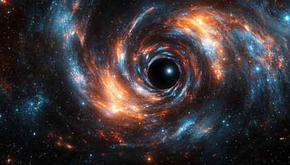 Wall Mural - mesmerizing cosmic scene of swirling black hole surrounded by vibrant galaxies