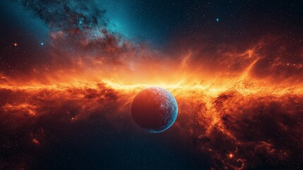 Wall Mural - High-resolution Milky Way ribbon in space no objects around,generative ai illustration
