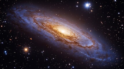 Wall Mural - Powerful space vortex expanding in blank galaxy field,generative ai illustration