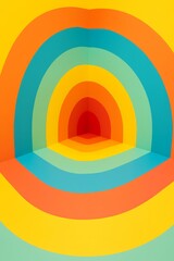 Wall Mural - Vibrant Rainbow Colors in Geometric Space Design