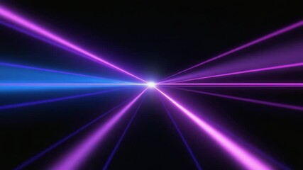 Canvas Print - Colorful light beams converge in a dynamic display at night
