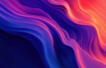 Wall Mural - Mesmerizing Abstract Waves of Purple and Pink Hues Flowing Through a Deep Blue Background
