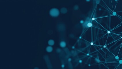 Wall Mural - dynamic digital connections flowing across a deep blue background evoking a sense of innovation
