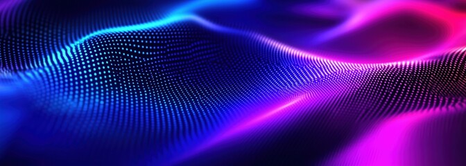 Wall Mural - mesmerizing colorful waves flowing in digital space with glowing neon light effects