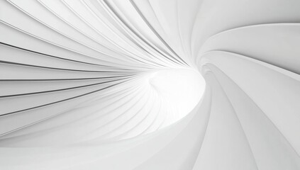 Wall Mural - sleek white spiral tunnel creating a sense of infinite depth and serenity
