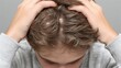 © Iurii - Macro view of irritated flaky scalp on a teen boy with dense short hair