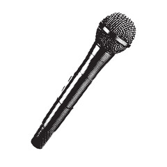 Wall Mural - microphone halftone grunge vector design element