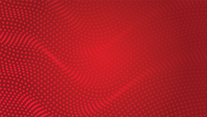 abstract red background with wavy dots decoration