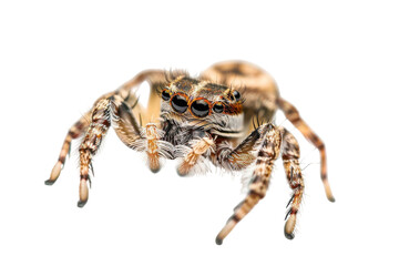 a close-up view of a beautifully detailed spider showcasing its intricate features against a clean w