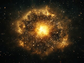 Wall Mural - golden cosmic explosion nebula