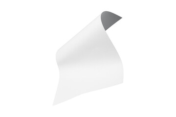 white paper sheet float in the air isolated on transparent png background,design template or mockup.