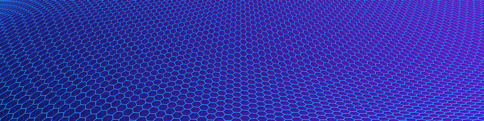 Hexagonal background modern line 3d perspective style blue color for sci-fi, virtual design project vector